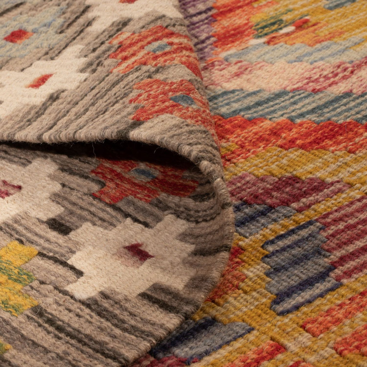 Løber Kelim Carpet - Splash - 192 x 101 cm - flerfarvet