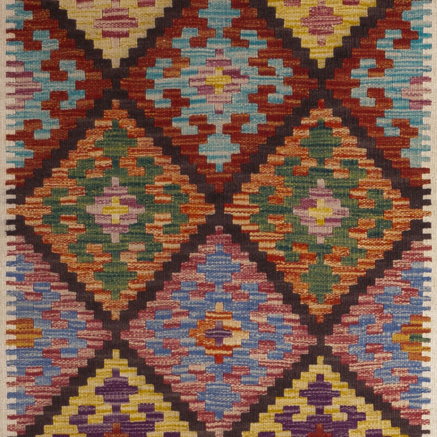 Løber Kelim Carpet - Splash - 199 x 101 cm - flerfarvet