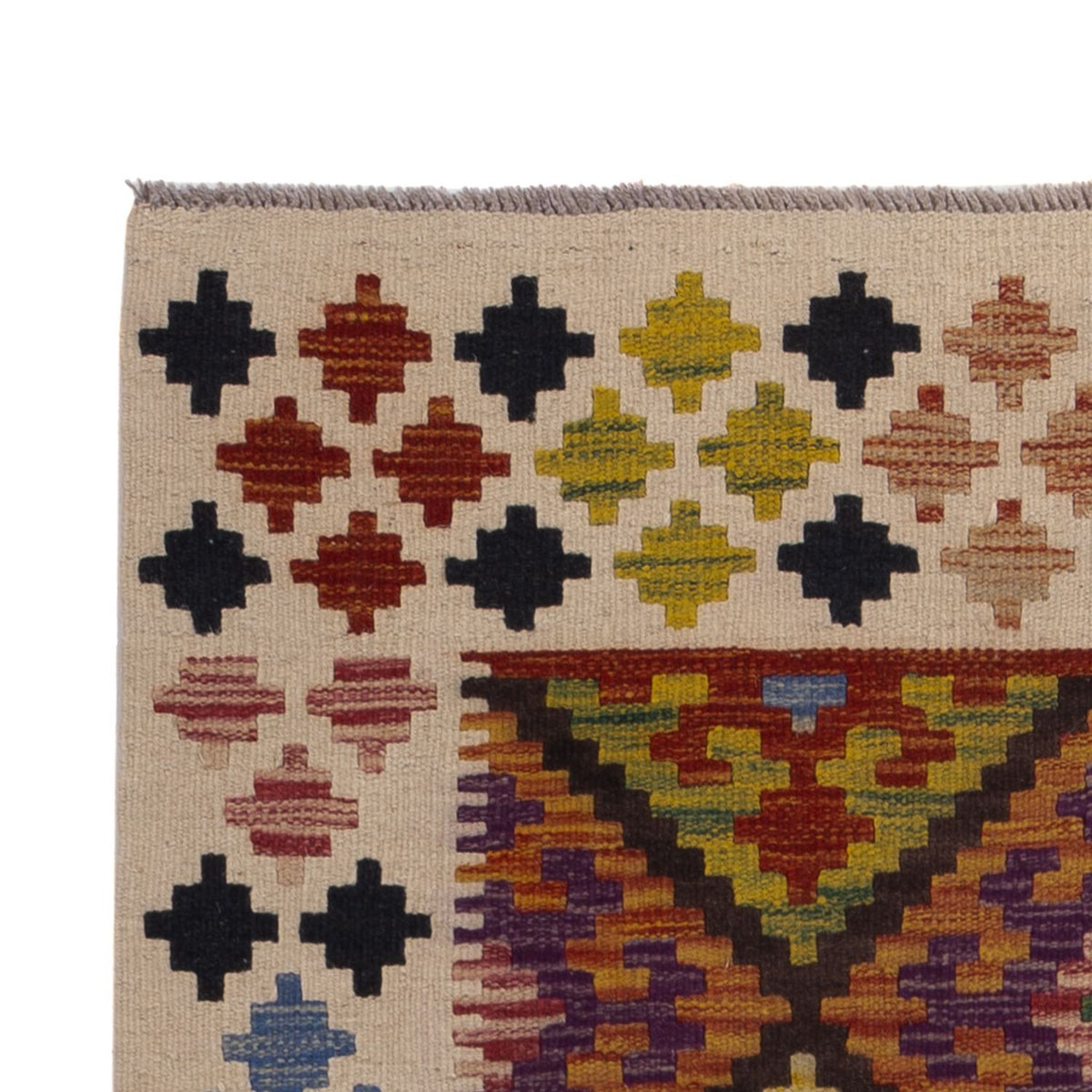 Løber Kelim Carpet - Splash - 199 x 101 cm - flerfarvet