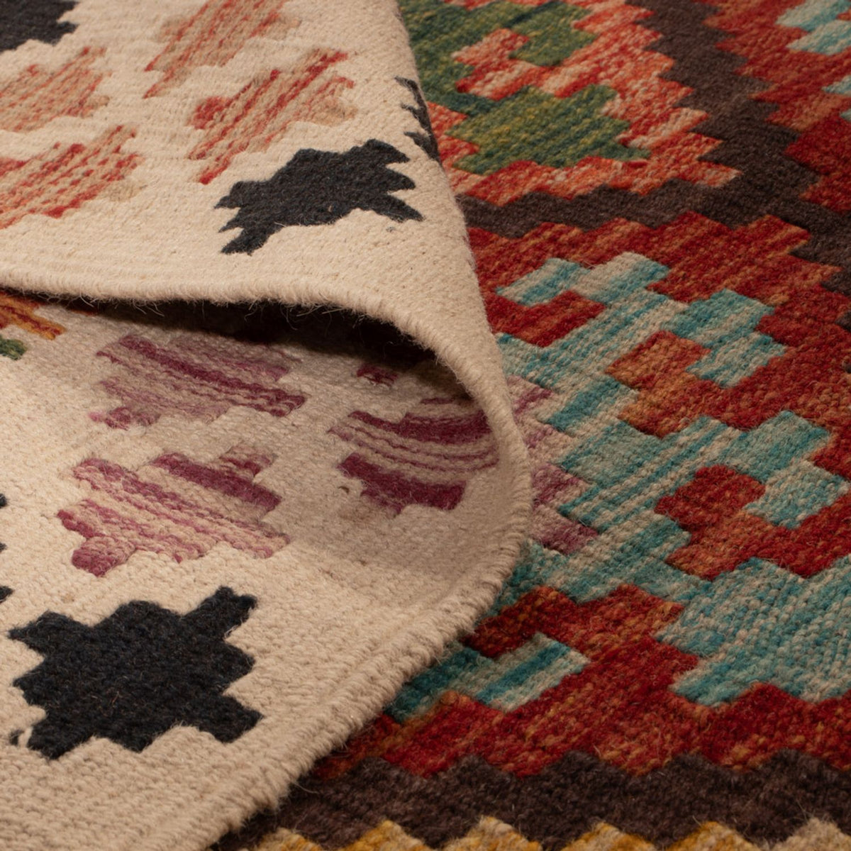 Løber Kelim Carpet - Splash - 199 x 101 cm - flerfarvet