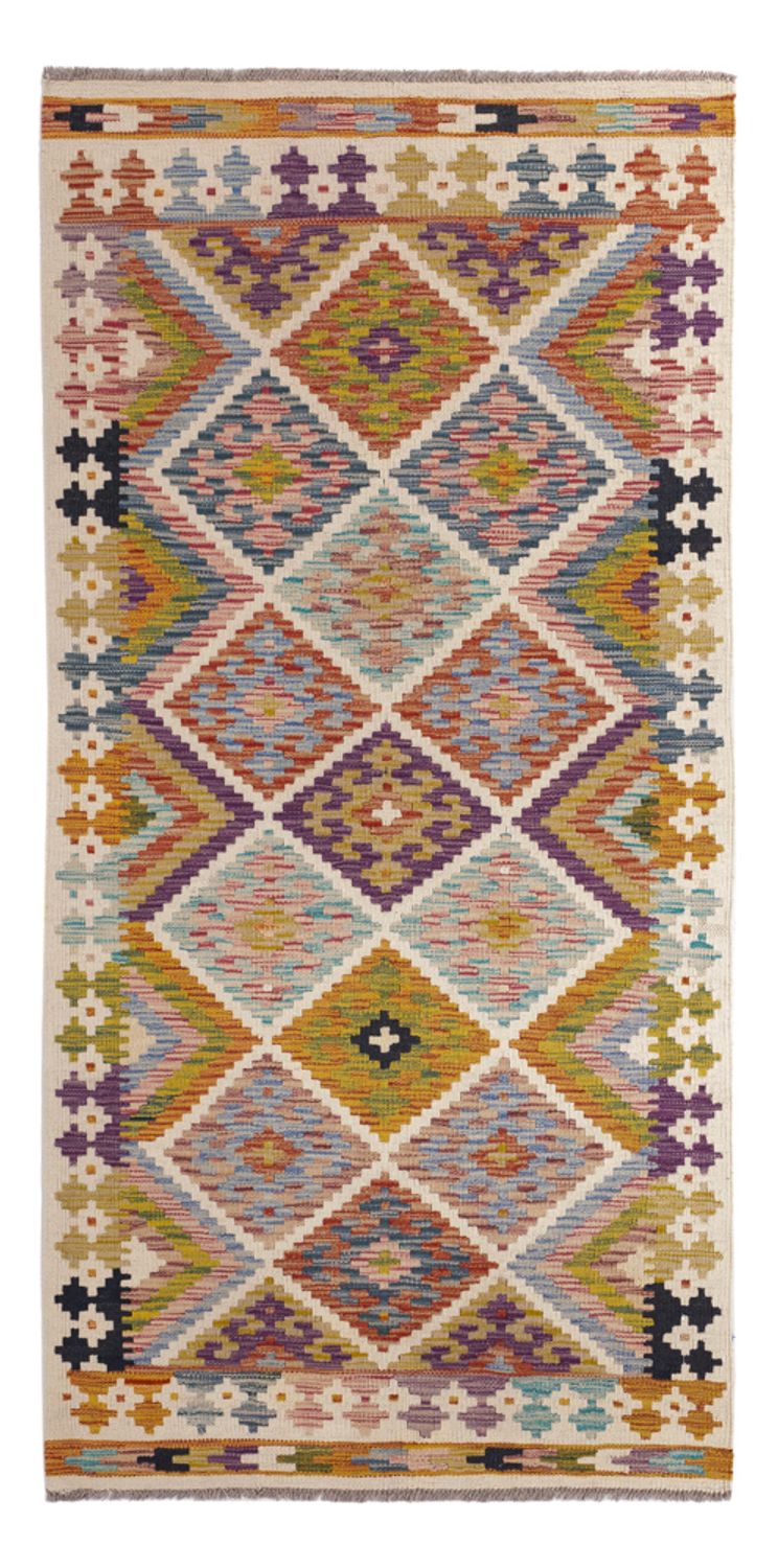 Løber Kelim Carpet - Splash - 195 x 95 cm - flerfarvet