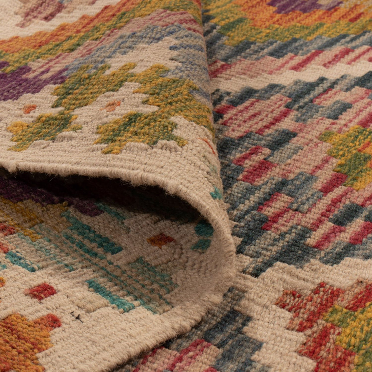 Løber Kelim Carpet - Splash - 195 x 95 cm - flerfarvet