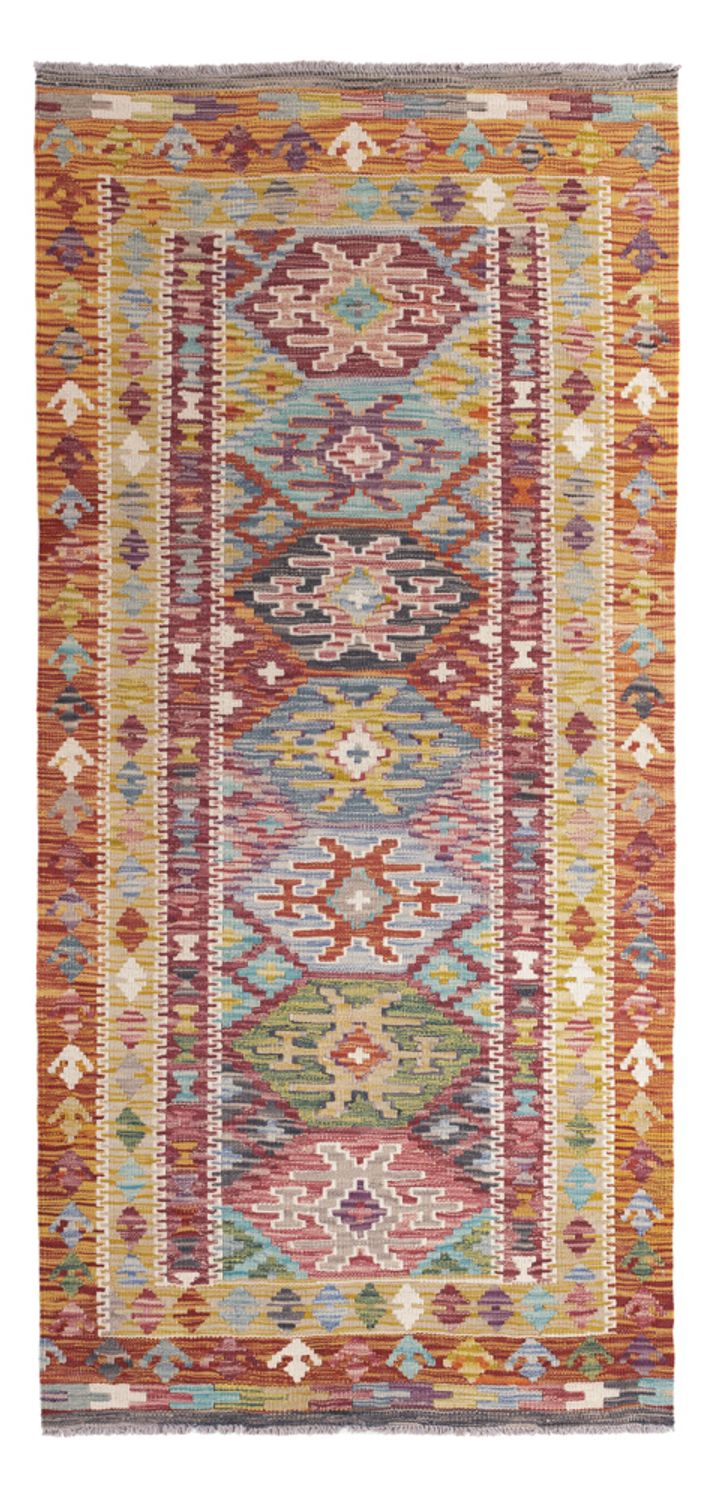 Løber Kelim Carpet - Splash - 201 x 94 cm - flerfarvet