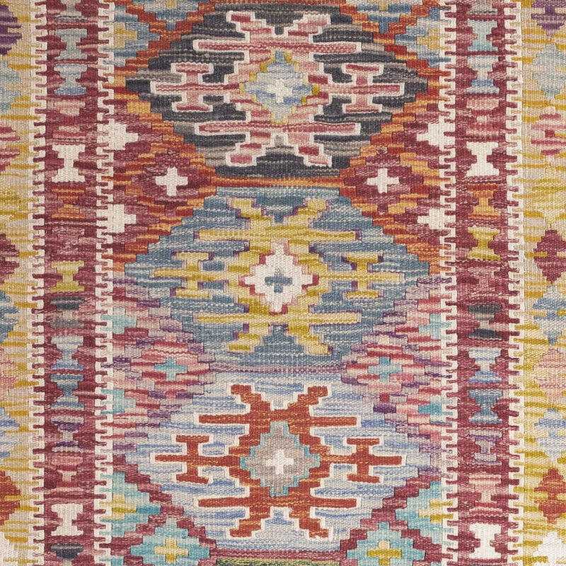 Løber Kelim Carpet - Splash - 201 x 94 cm - flerfarvet