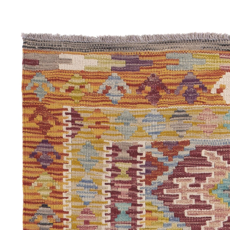 Løber Kelim Carpet - Splash - 201 x 94 cm - flerfarvet
