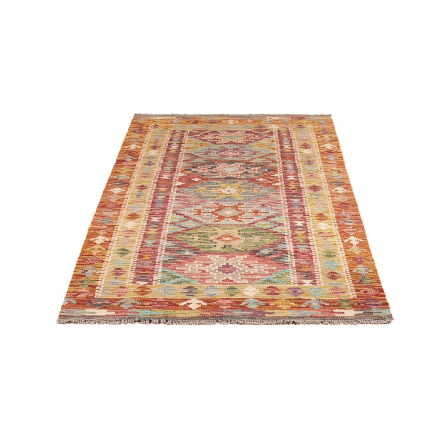 Løber Kelim Carpet - Splash - 201 x 94 cm - flerfarvet