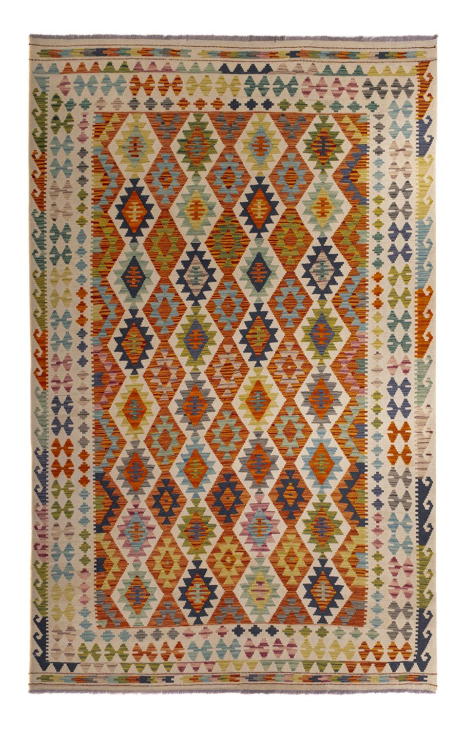Kelim Carpet - Splash - 298 x 210 cm - flerfarvet