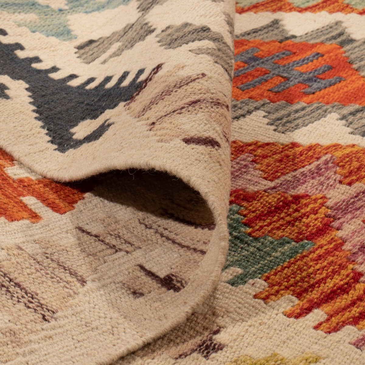 Kelim Carpet - Splash - 298 x 210 cm - flerfarvet