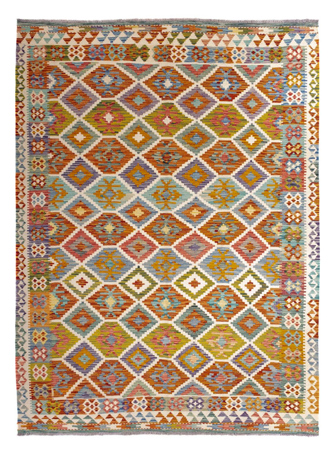 Kelim Carpet - Splash - 238 x 178 cm - flerfarvet
