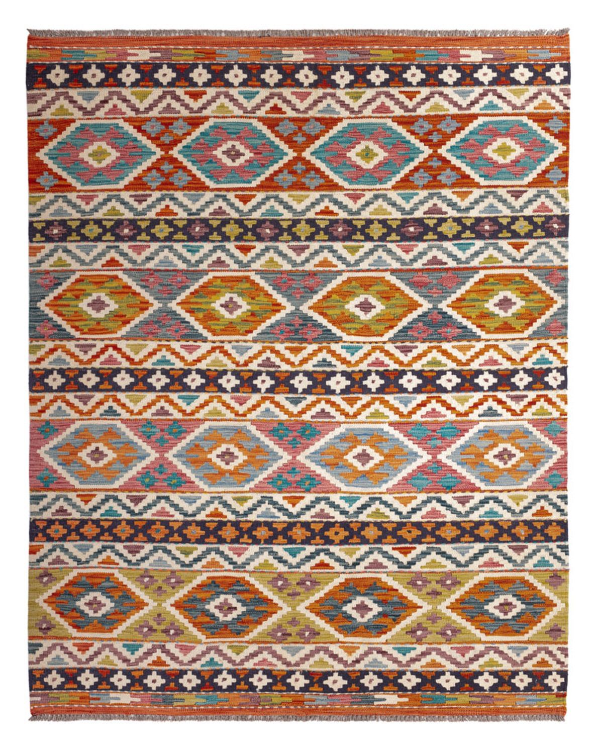 Kelim Carpet - Splash - 197 x 154 cm - flerfarvet