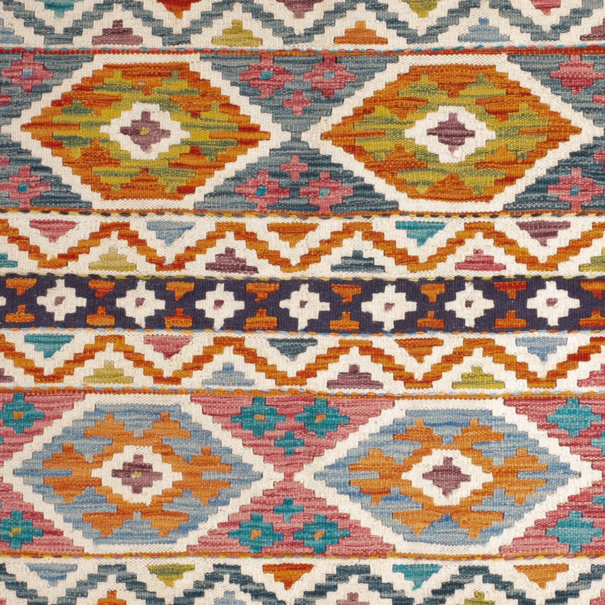 Kelim Carpet - Splash - 197 x 154 cm - flerfarvet