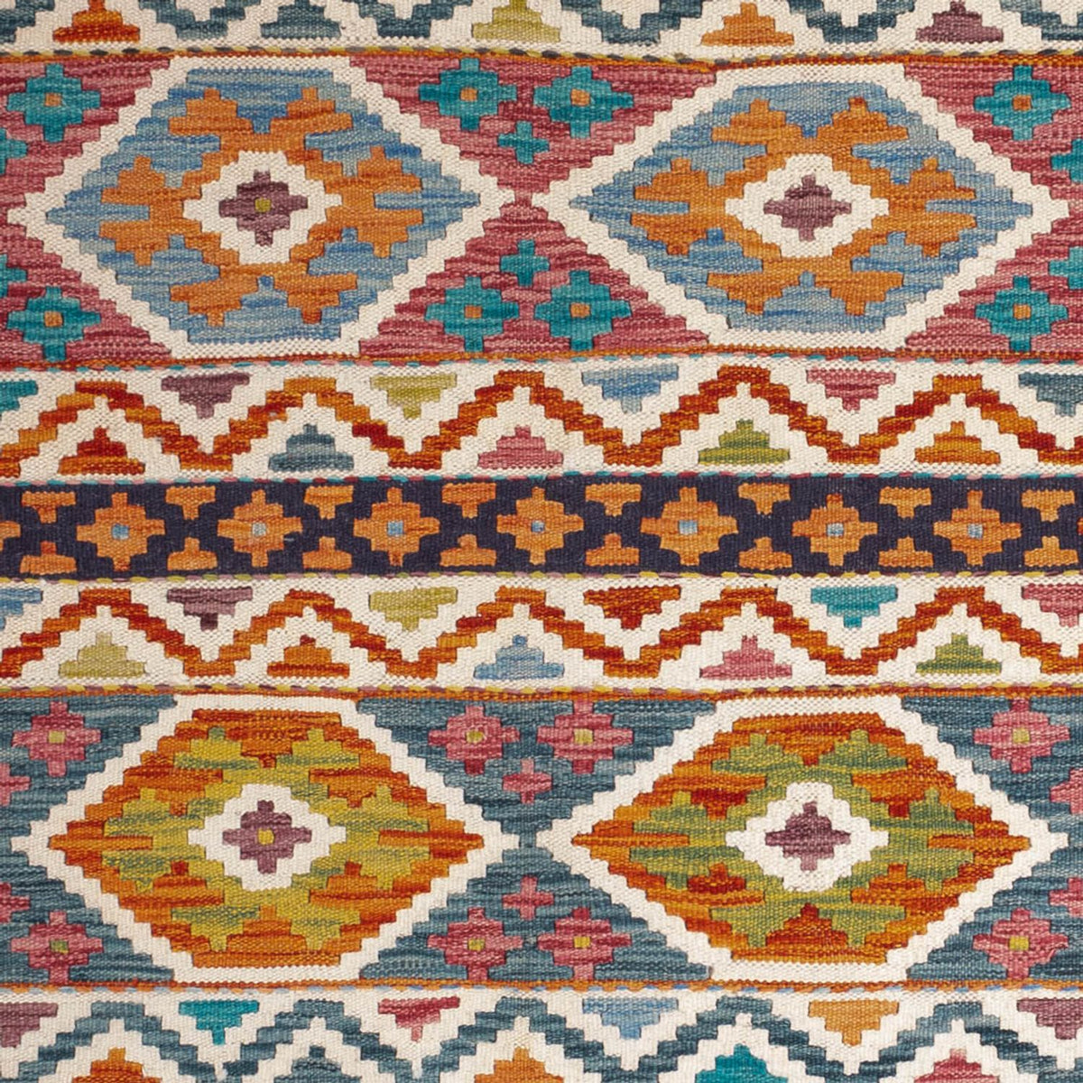 Kelim Carpet - Splash - 198 x 152 cm - flerfarvet