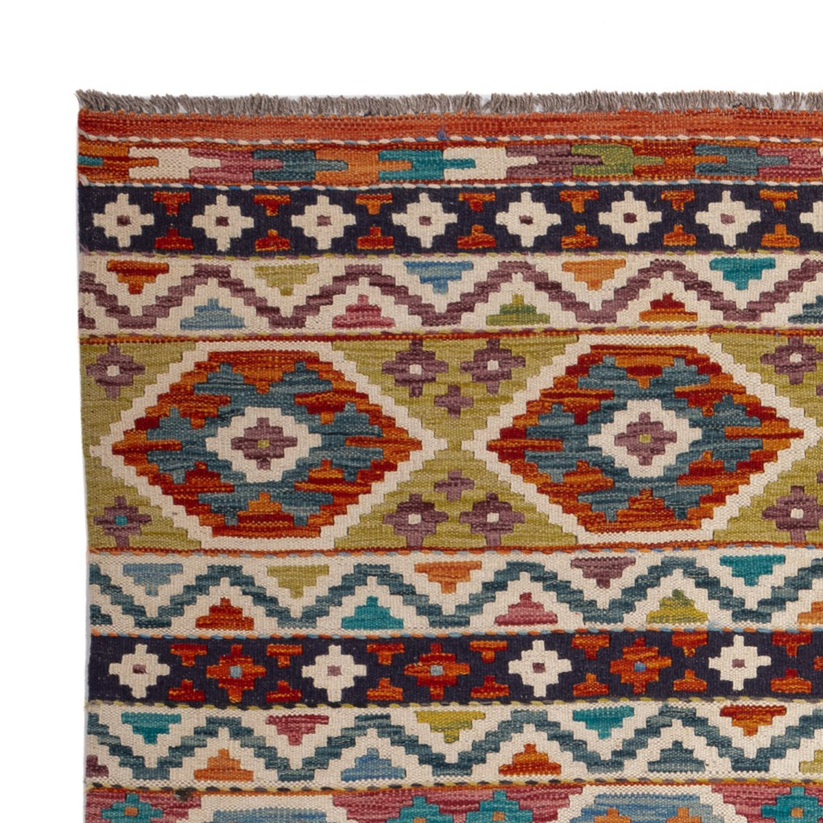 Kelim Carpet - Splash - 198 x 152 cm - flerfarvet