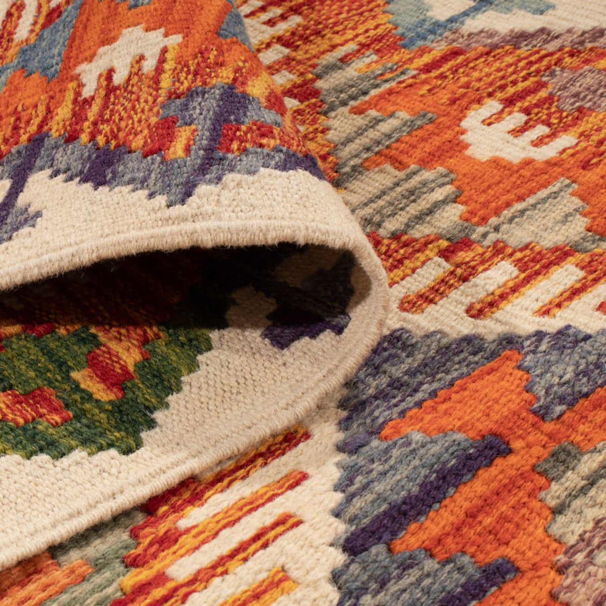 Løber Kelim Carpet - Splash - 234 x 80 cm - flerfarvet