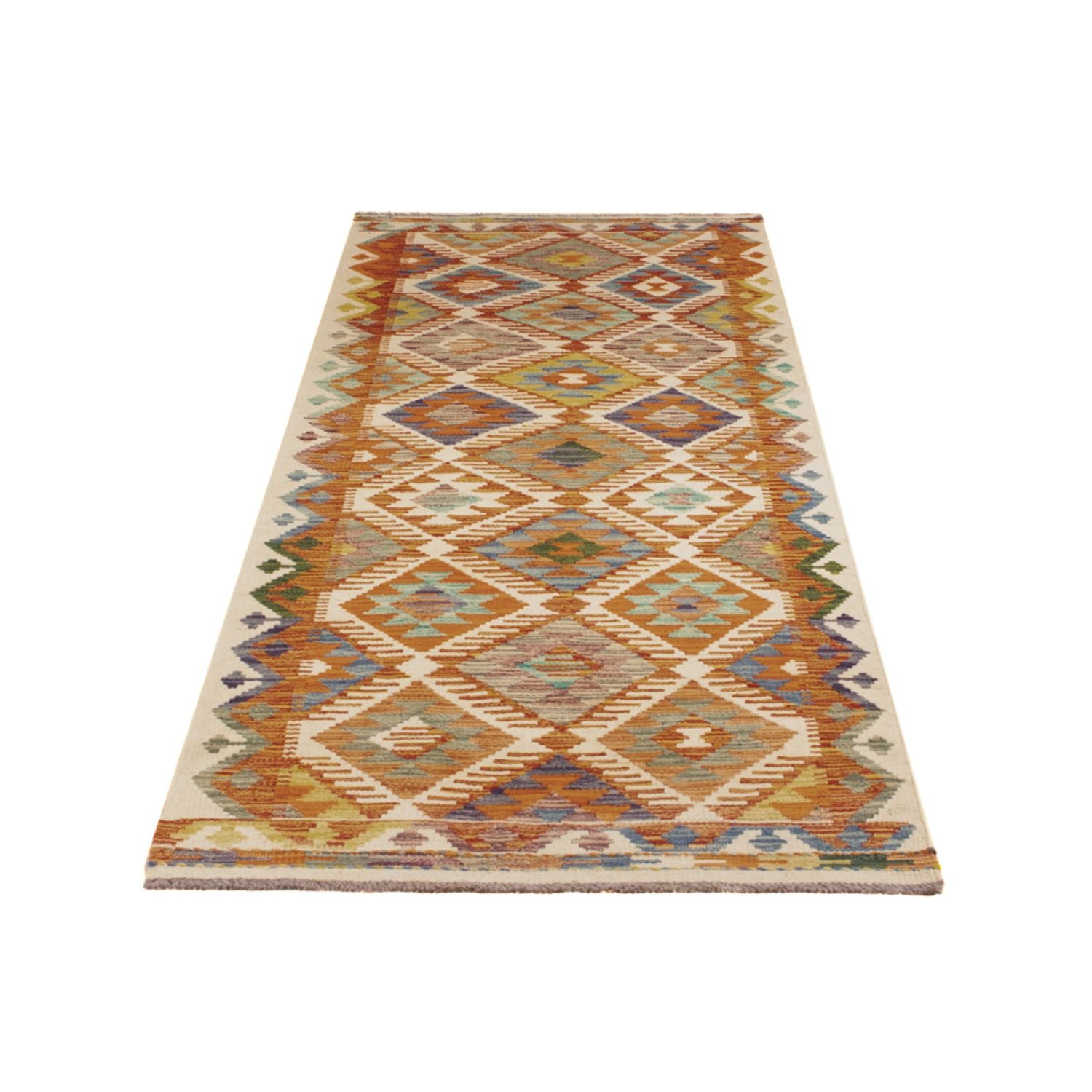Løber Kelim Carpet - Splash - 234 x 80 cm - flerfarvet