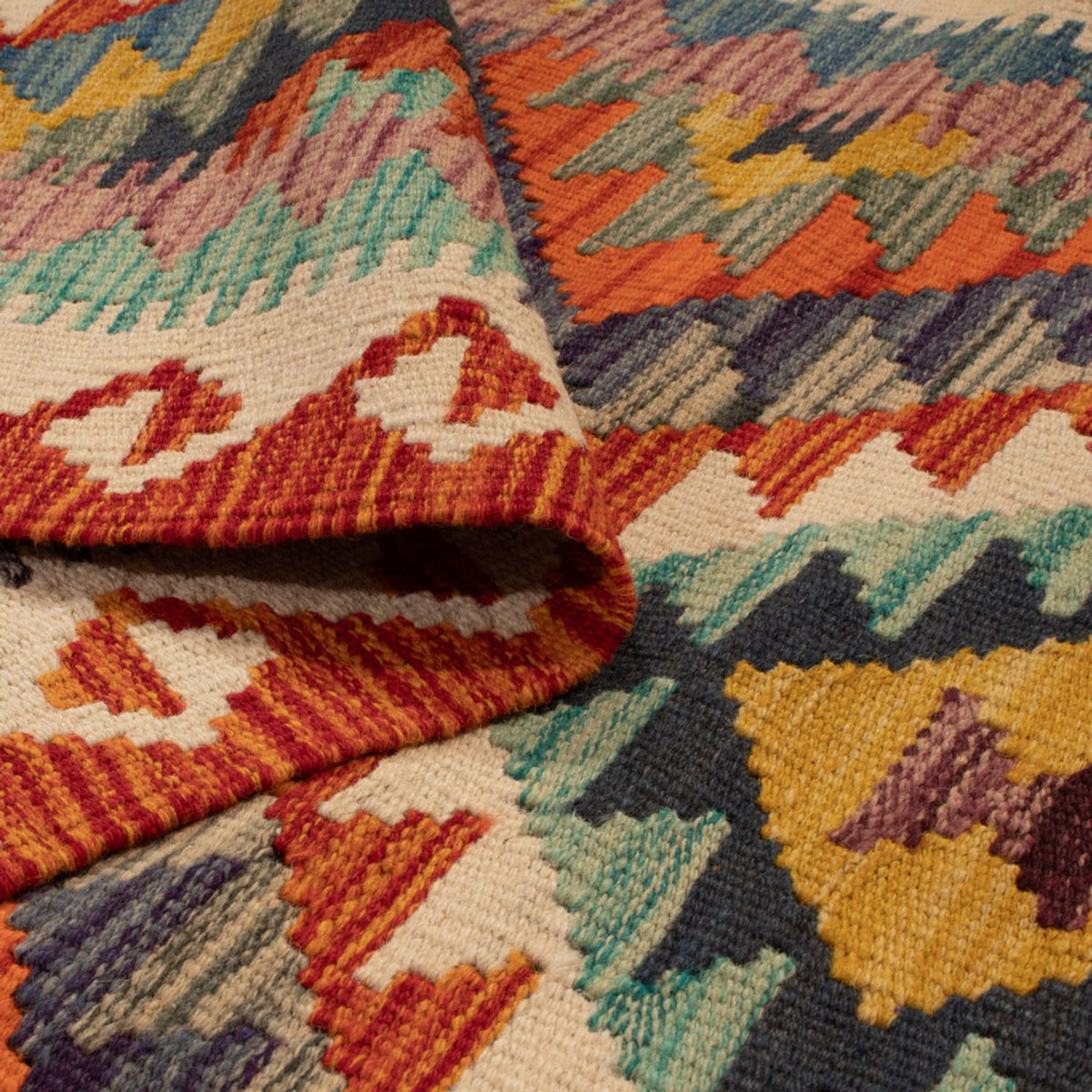 Løber Kelim Carpet - Splash - 233 x 87 cm - flerfarvet