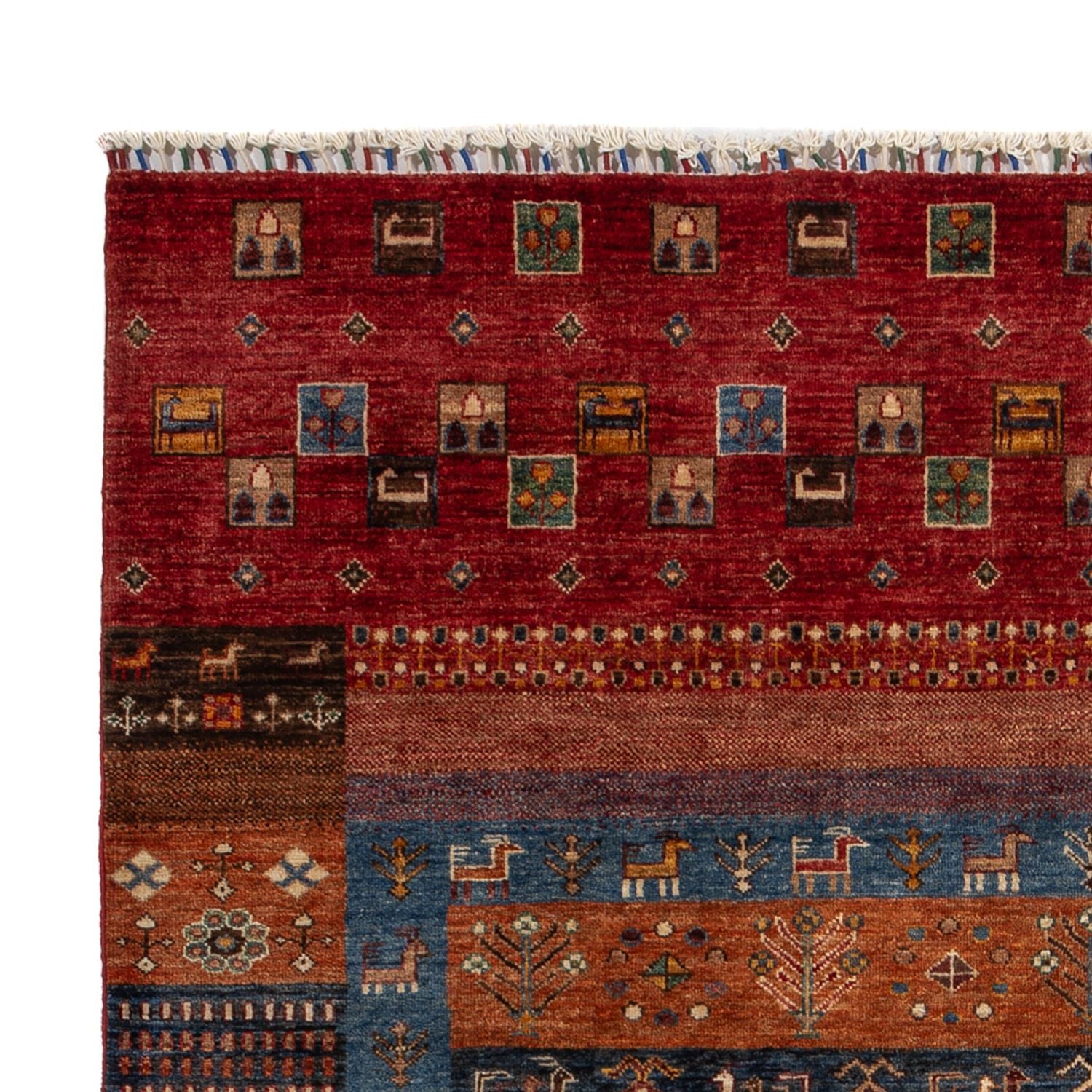 Gabbeh Tæppe - Loribaft Persisk - 244 x 176 cm - flerfarvet