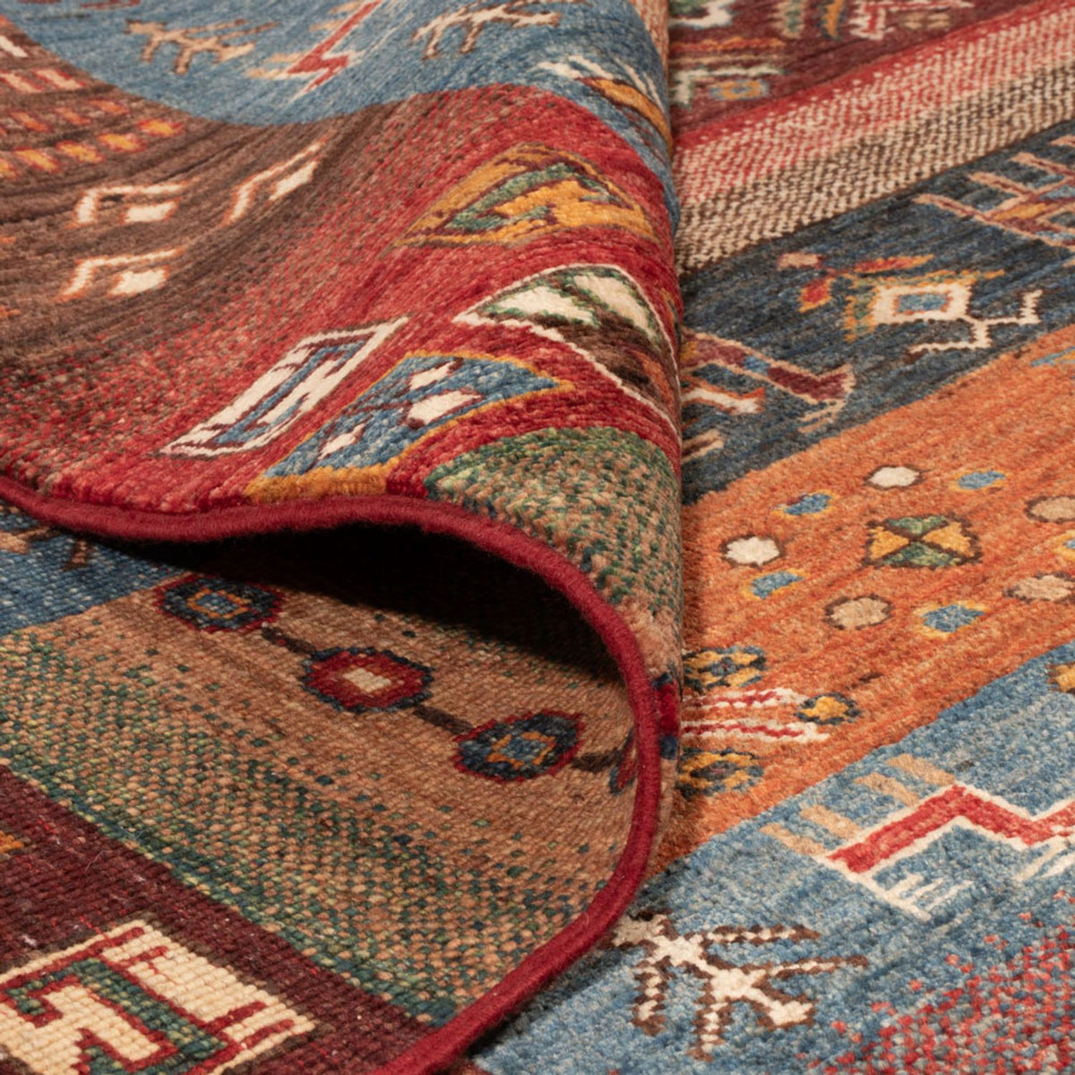 Gabbeh Tæppe - Loribaft Persisk - 244 x 176 cm - flerfarvet