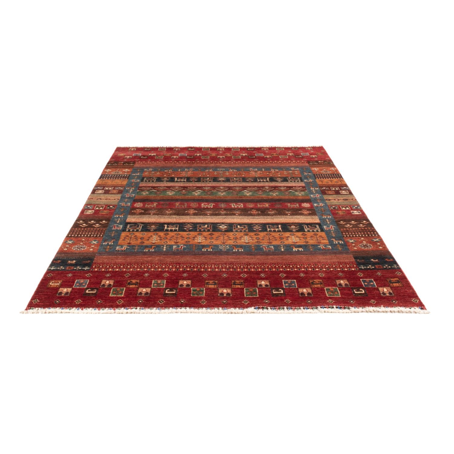 Gabbeh Tæppe - Loribaft Persisk - 244 x 176 cm - flerfarvet
