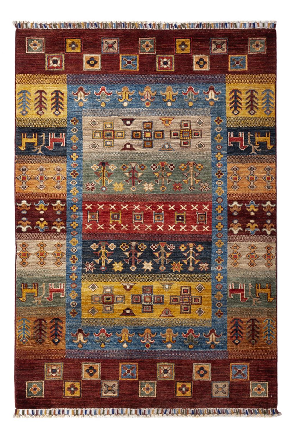 Gabbeh Tæppe - Loribaft Persisk - 148 x 105 cm - flerfarvet