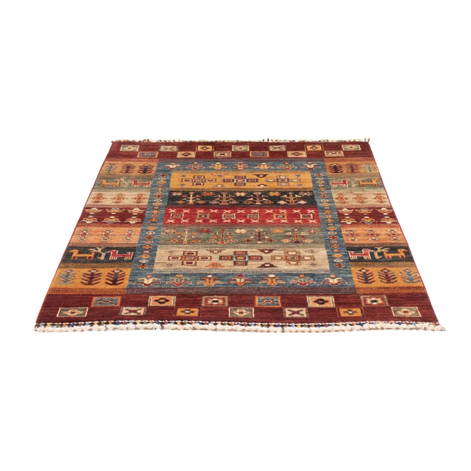 Gabbeh Tæppe - Loribaft Persisk - 143 x 105 cm - flerfarvet