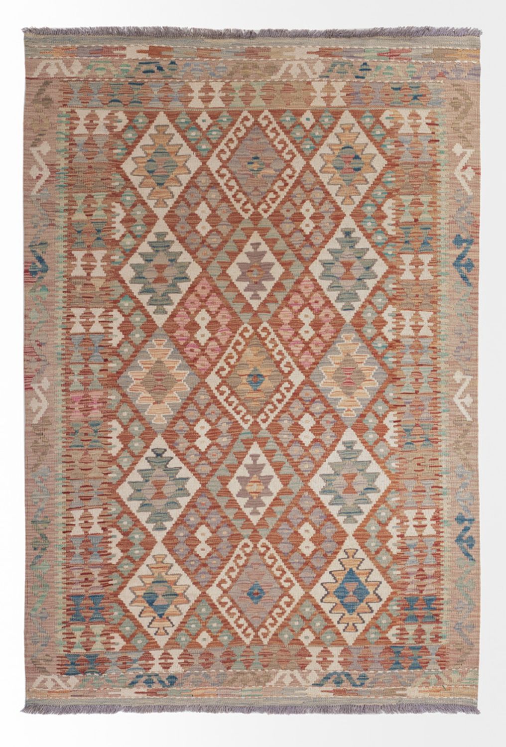 Kelim Carpet - Splash - 193 x 137 cm - flerfarvet