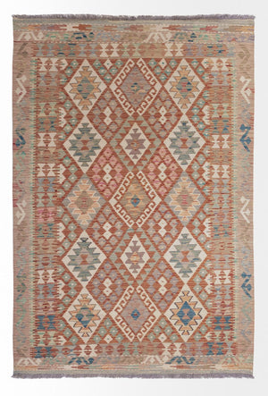 Kelim Carpet - Splash - 193 x 137 cm - flerfarvet