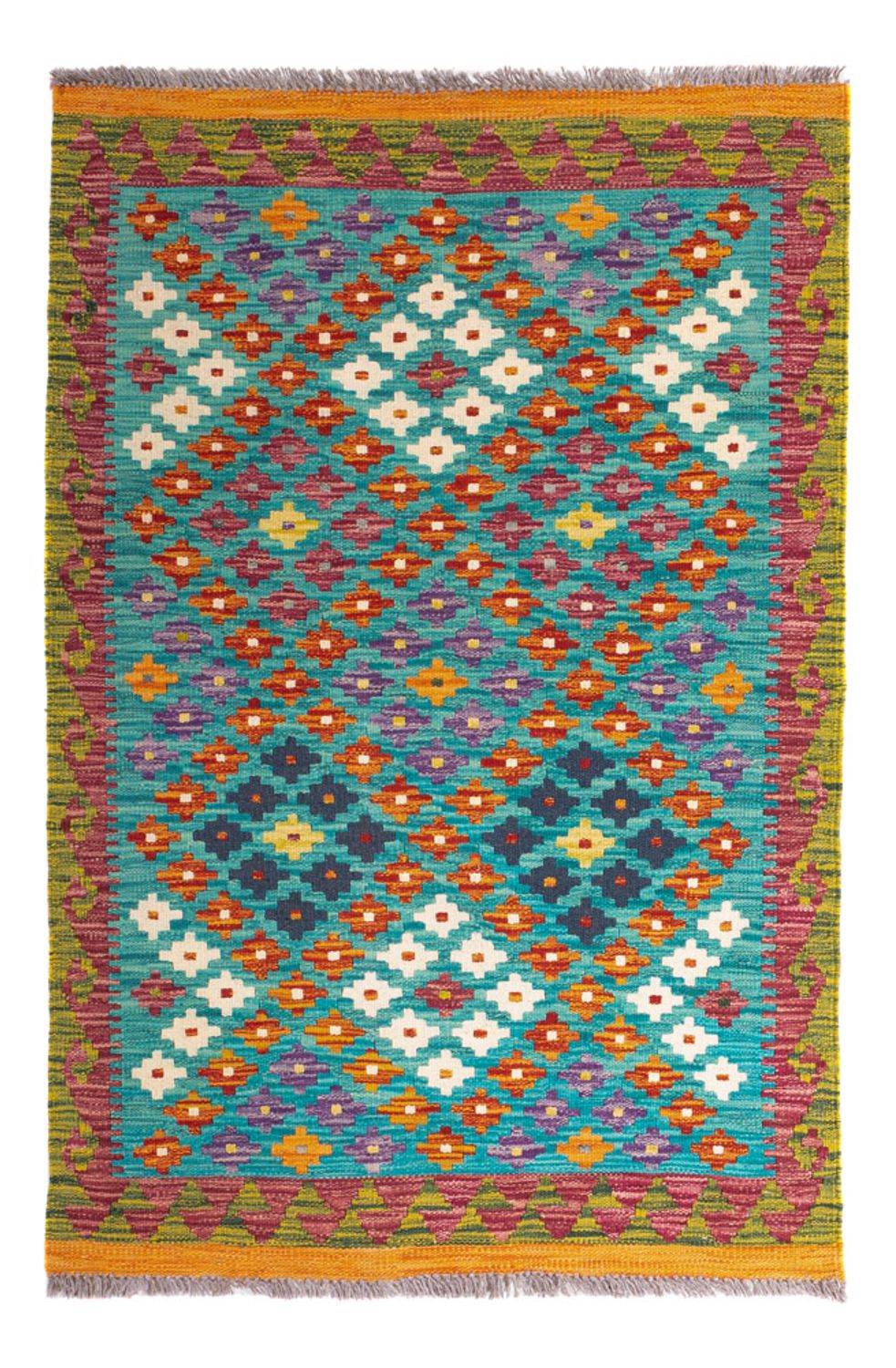 Kelim Carpet - Splash - 131 x 92 cm - flerfarvet