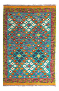 Kelim Carpet - Splash - 131 x 92 cm - flerfarvet