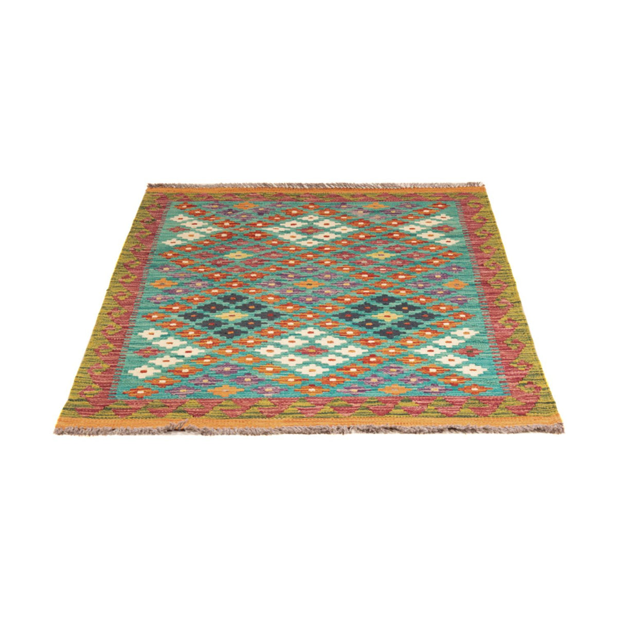 Kelim Carpet - Splash - 131 x 92 cm - flerfarvet