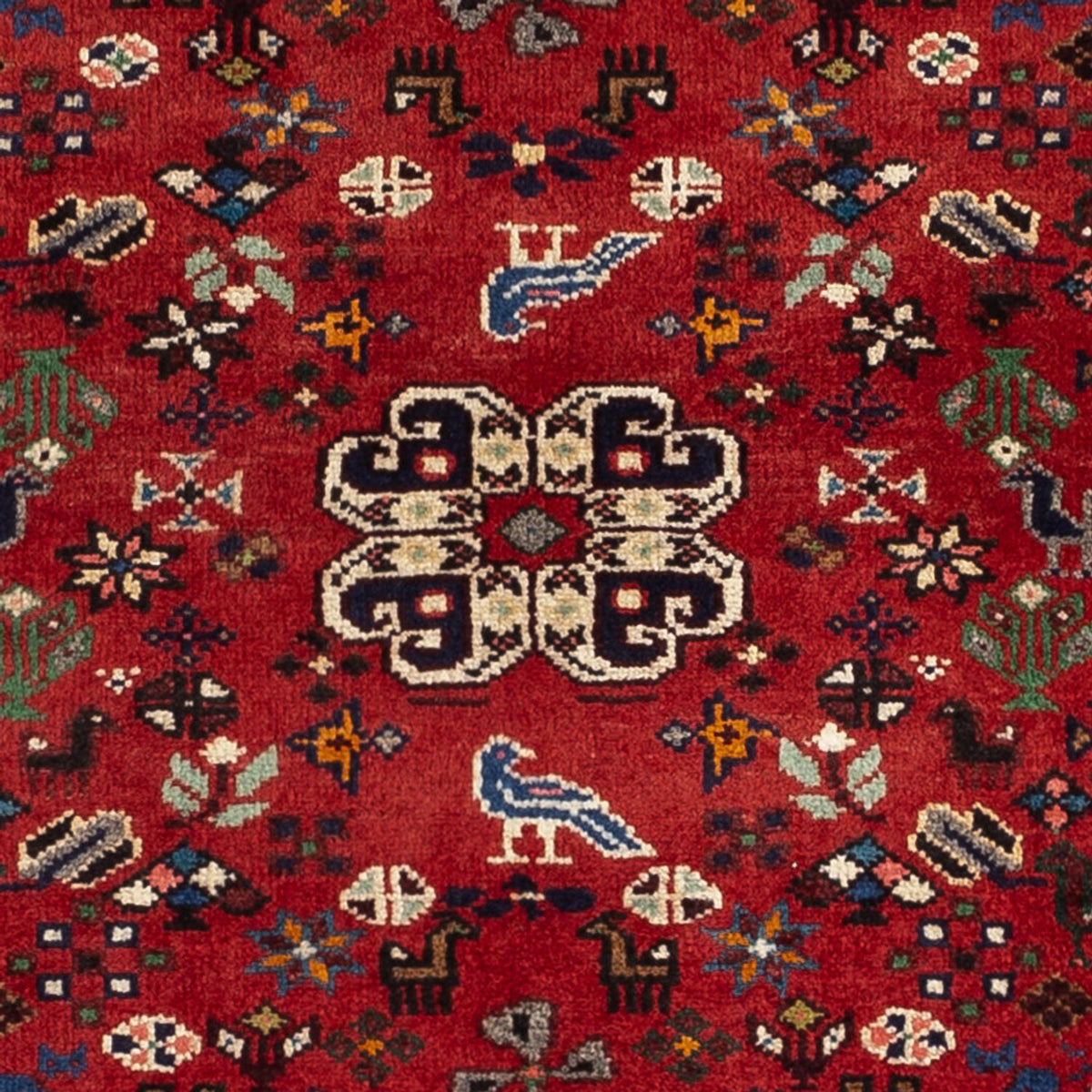 Persisk tæppe - Nomadisk - 109 x 73 cm - mørkerød