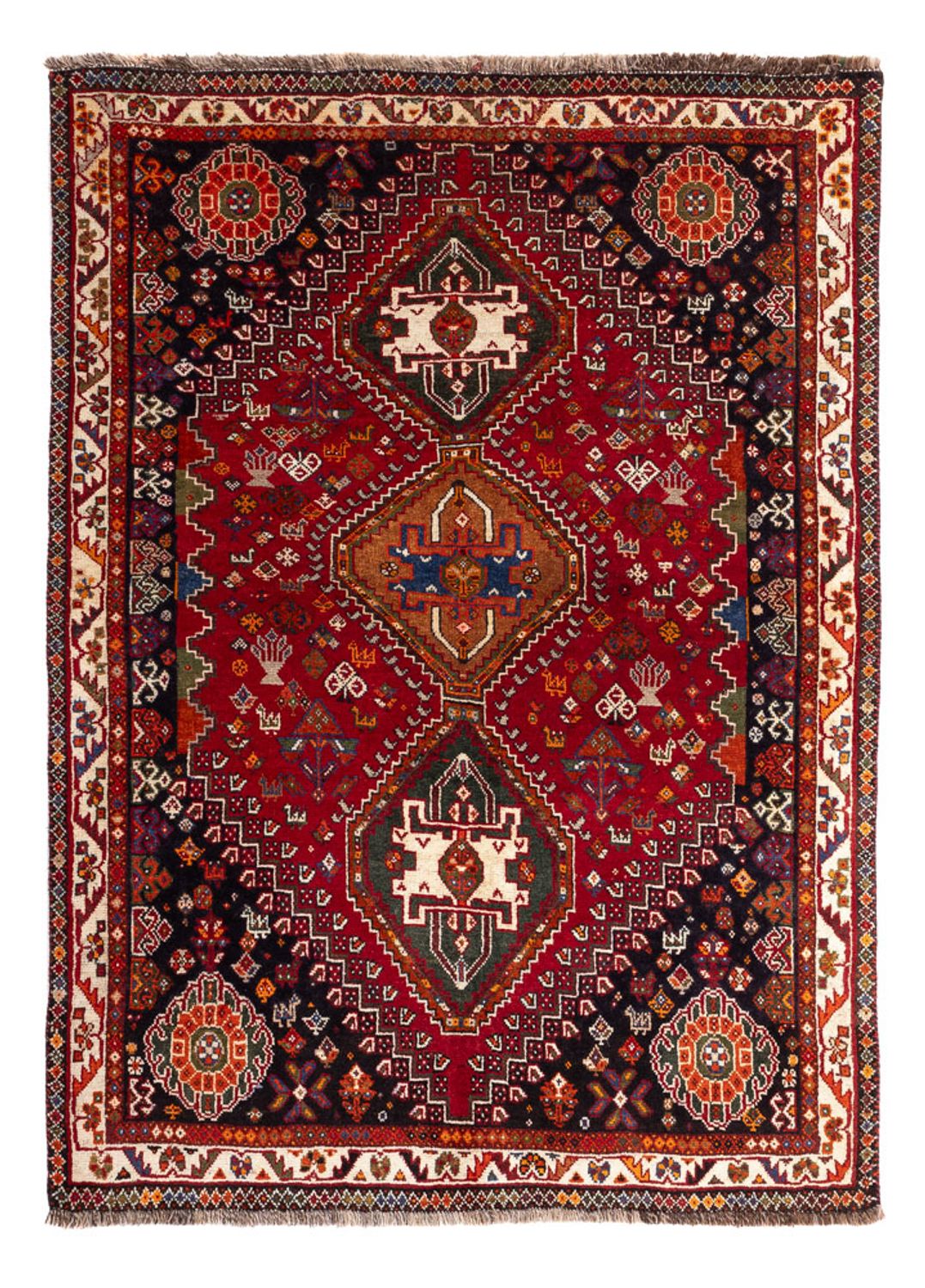 Persisk tæppe - Nomadisk - 156 x 110 cm - mørkerød
