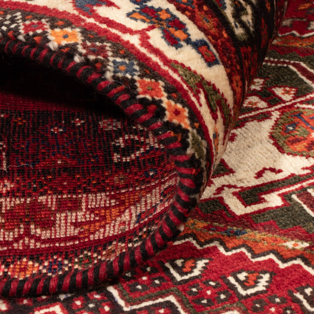 Persisk tæppe - Nomadisk - 156 x 110 cm - mørkerød