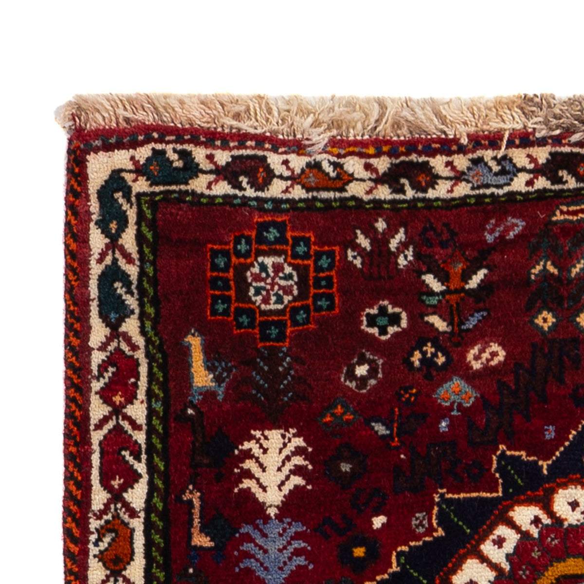 Persisk tæppe - Nomadisk - 143 x 77 cm - mørkerød