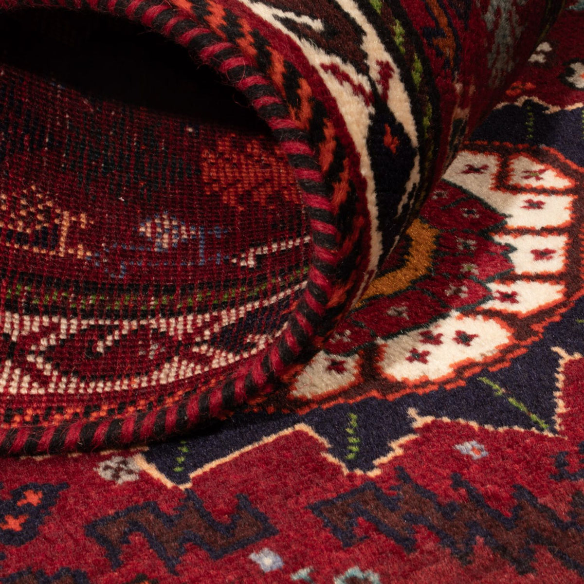 Persisk tæppe - Nomadisk - 143 x 77 cm - mørkerød