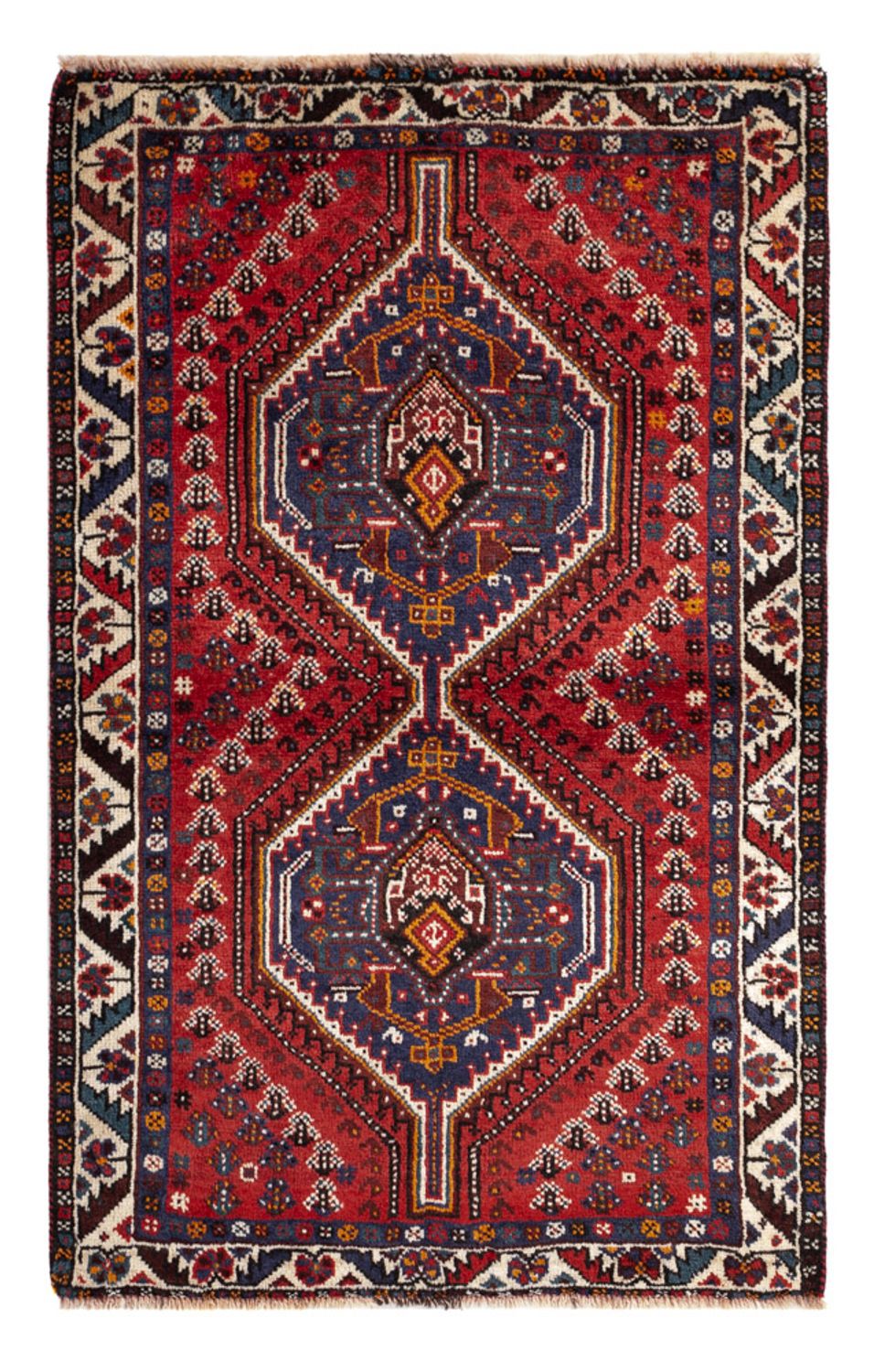 Persisk tæppe - Nomadisk - 137 x 85 cm - mørkerød