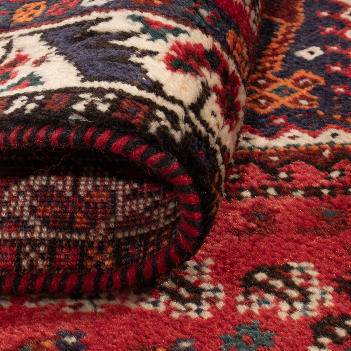 Persisk tæppe - Nomadisk - 137 x 85 cm - mørkerød