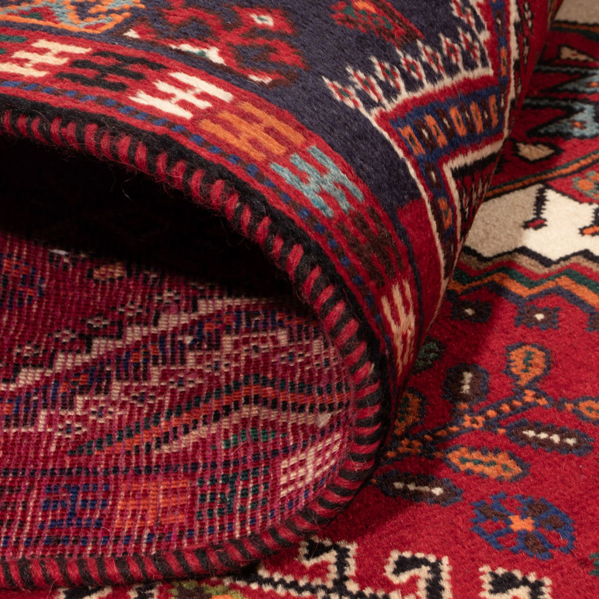 Persisk tæppe - Nomadisk - 256 x 141 cm - mørkerød