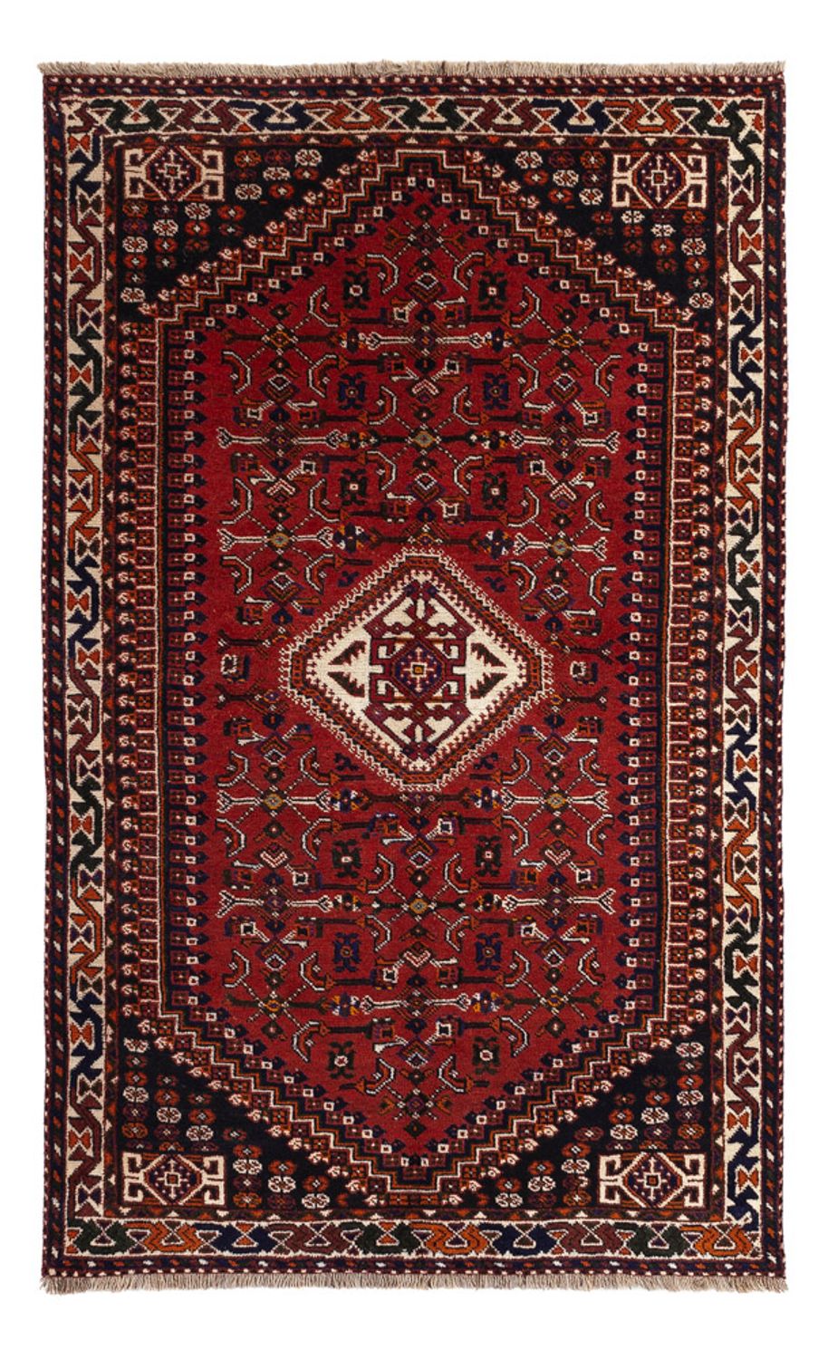 Persisk tæppe - Nomadisk - 252 x 155 cm - mørkerød