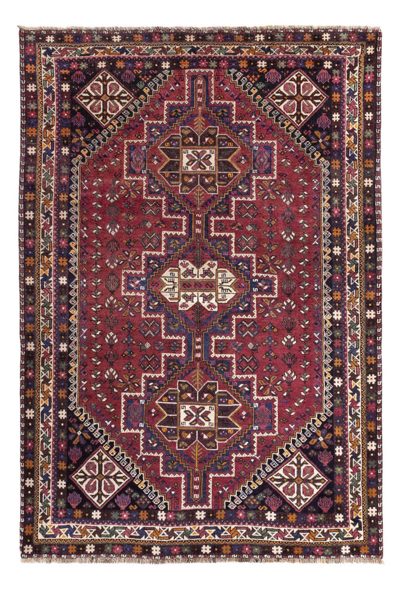Persisk tæppe - Nomadisk - 254 x 180 cm - mørkerød
