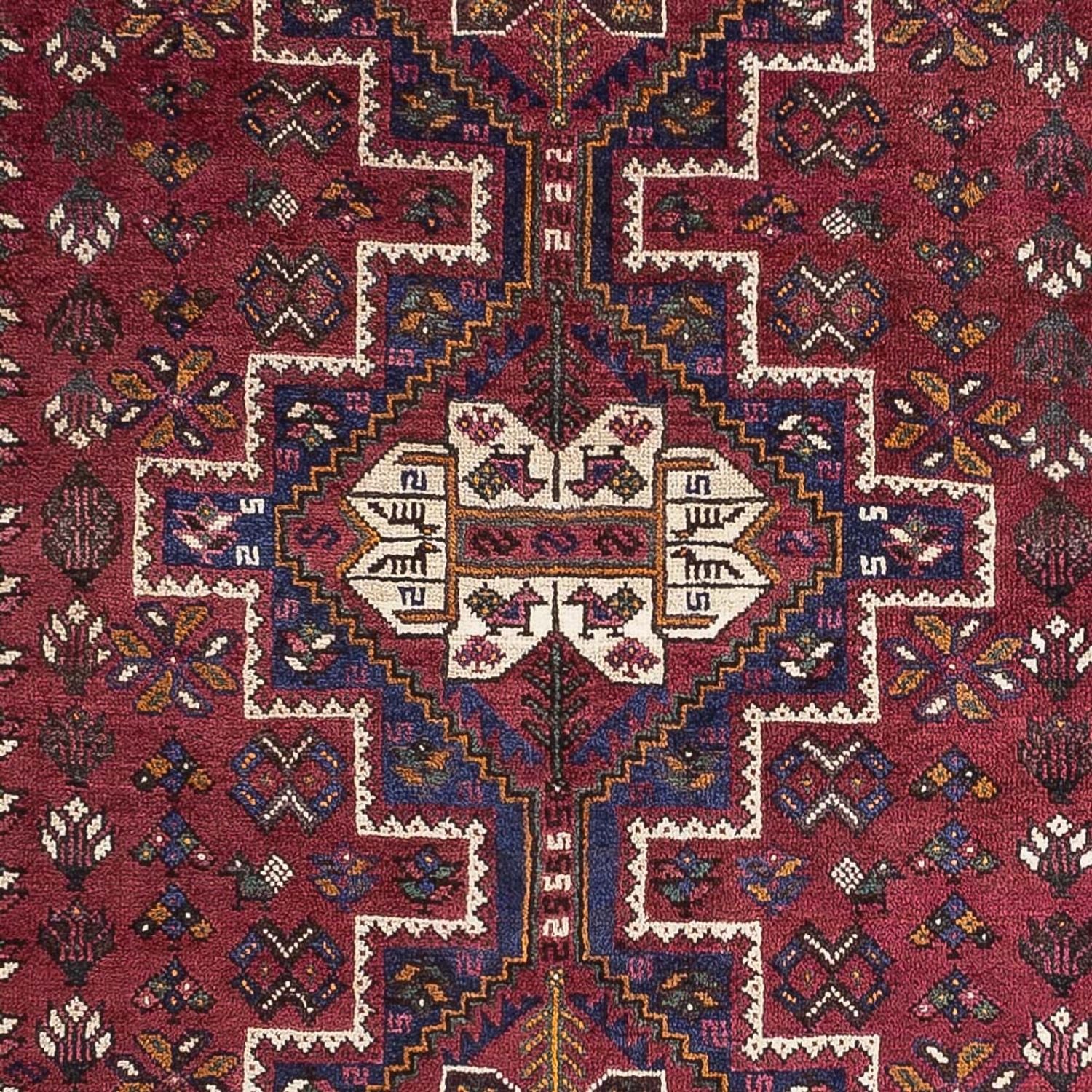 Persisk tæppe - Nomadisk - 254 x 180 cm - mørkerød
