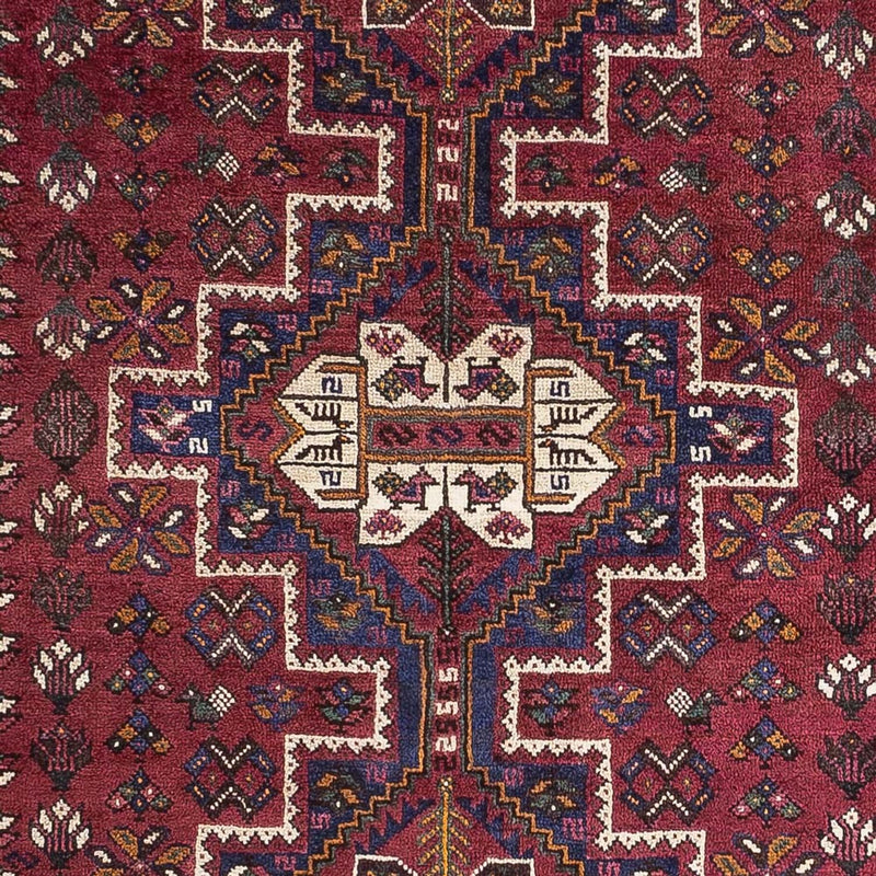 Persisk tæppe - Nomadisk - 254 x 180 cm - mørkerød