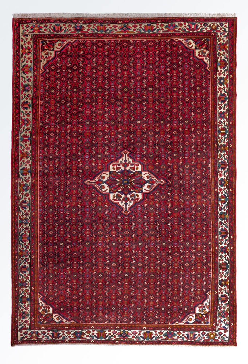 Persisk tæppe - Nomadisk - 363 x 258 cm - mørkerød