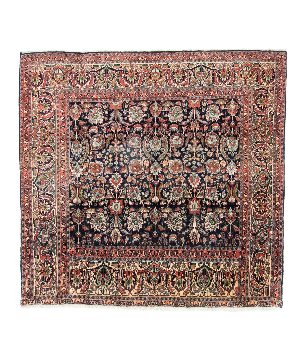 Persisk tæppe - Bijar firkantet  - 197 x 187 cm - blå
