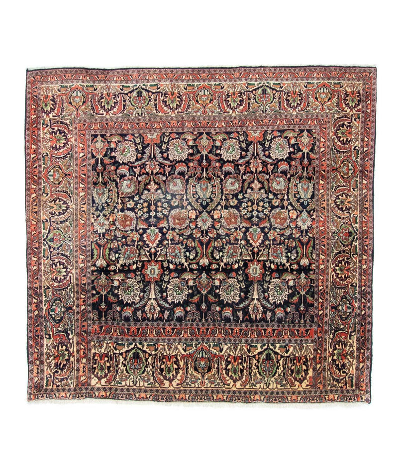 Persisk tæppe - Bijar firkantet  - 197 x 187 cm - blå