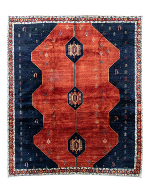 Persisk tæppe - Nomadisk - 292 x 259 cm - blå