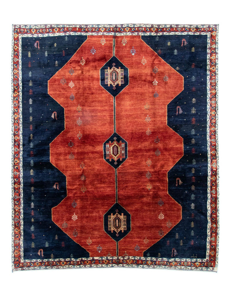 Persisk tæppe - Nomadisk - 292 x 259 cm - blå