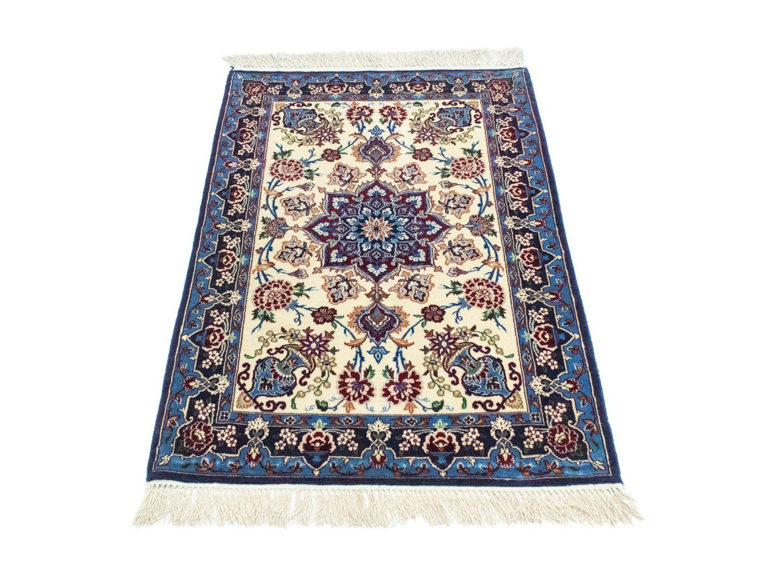 Persisk tæppe - Isfahan - Premium - 105 x 71 cm - blå