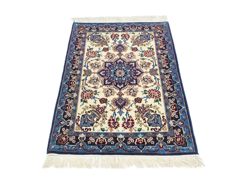 Persisk tæppe - Isfahan - Premium - 105 x 71 cm - blå
