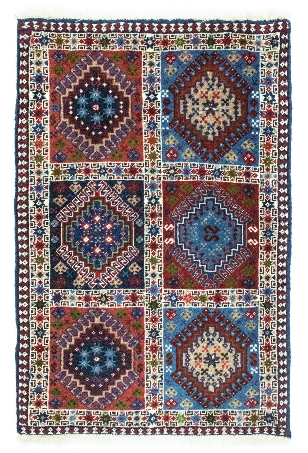Persisk tæppe - Nomadisk - 90 x 60 cm - flerfarvet